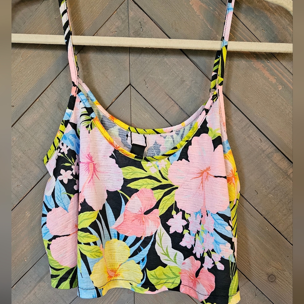 Hurley Pink and Yellow Crop Top